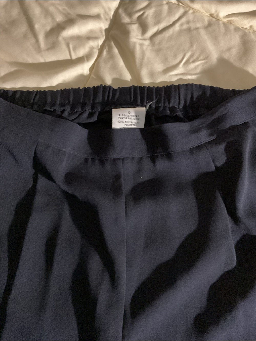 Womens Navy Relaxed Fit Trousers/ Dress Pants/ Office Attire/ Formal Pants - Picture 3 of 4